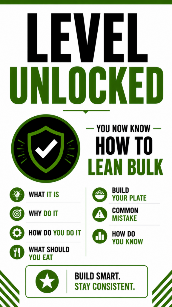 Lean bulking summary covering the fundamentals of building muscle with less fat gain