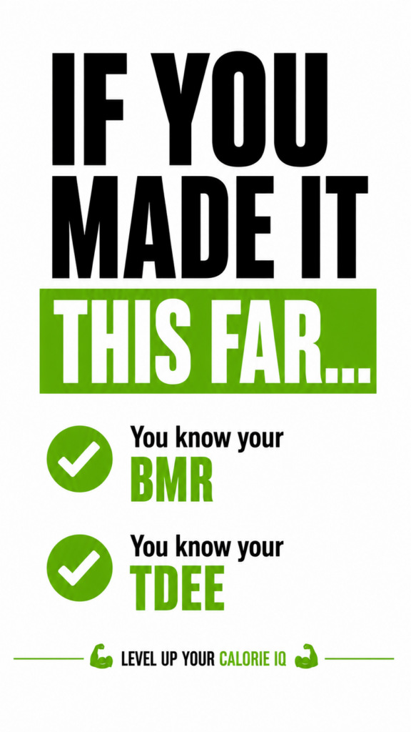 Level Up Your Calorie IQ introduction showing that the reader understands BMR and TDEE.