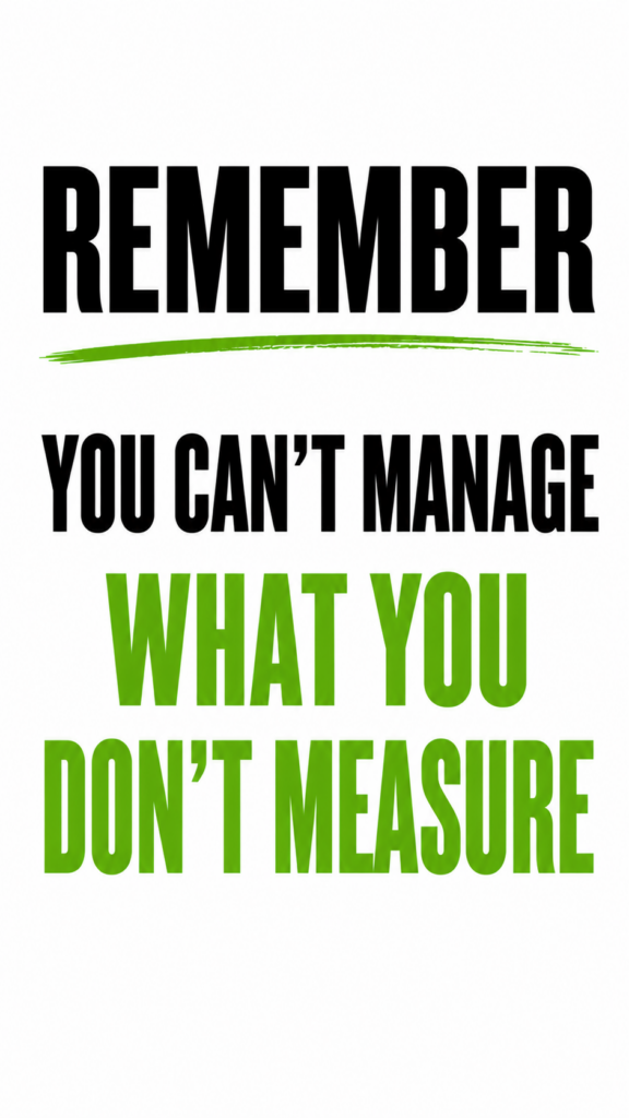 Remember: You can't manage what you don't measure.